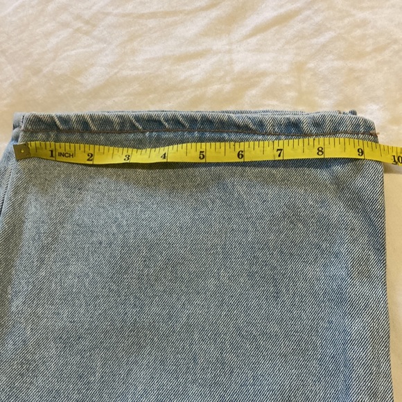 Super high waisted wide leg light wash Oak + Fort denim - Picture 5 of 7
